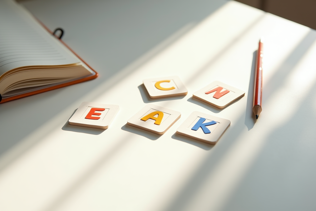 Cartes d alphabet pour enfants sur un bureau lumineux